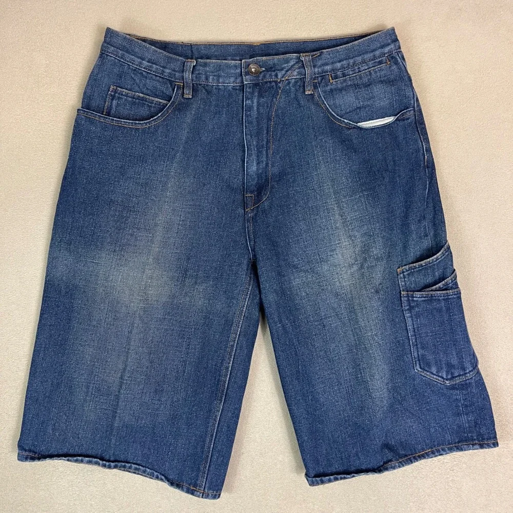 G Unit Denim Carpenter Jean Shorts Mens Size 36 Blue High Rise Utility Pockets‎